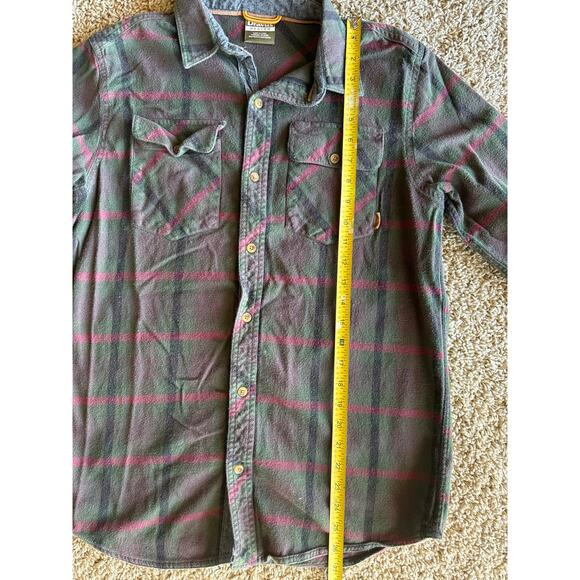 Dravus Medium Green Red Black Tartan Plaid Flannel Shirt - Picture 5 of 7